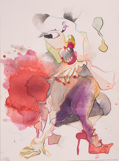 Woman dancer – 2019 – 15x20 cm – watercolor and crayon on paper 
