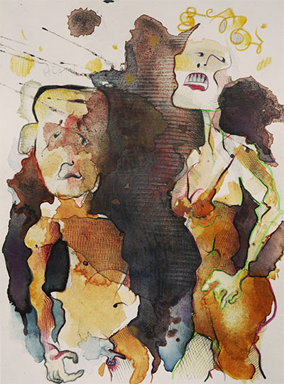 Allan and Sylke – 2015 – 15x20 cm – watercolor and crayon on paper 