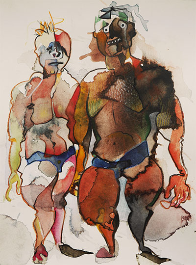 Swimmer Schlachtensee – 2016 – 15x20 cm – watercolor and crayon on paper 