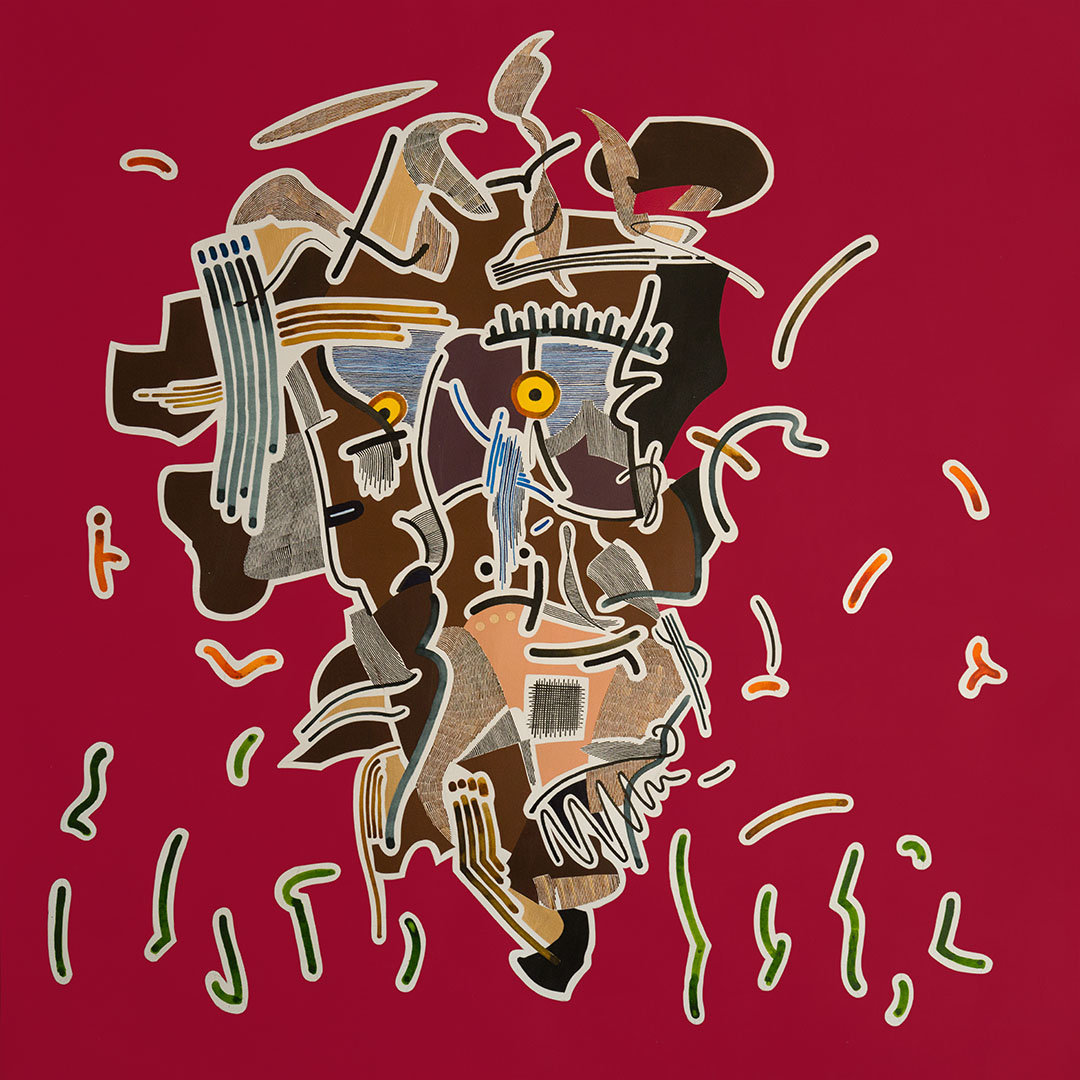 Peter Hintz - Tanzender junger Mann Tusche und Acryl auf Papier 37 x 37 cm 2023