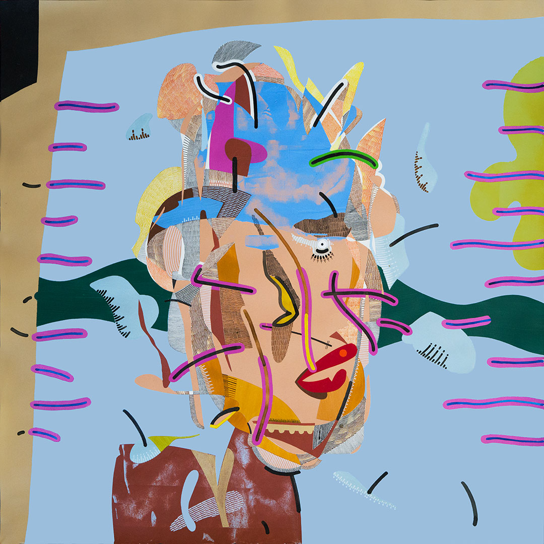Peter Hintz - Mädchen Tusche, Bleistift und Acryl auf Papier 20 x 20 cm 2023