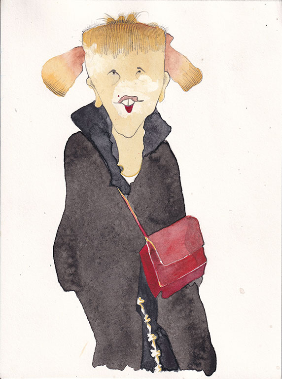 Peter Hintz - Selfie Bleistift, Buntstift und Acryl auf Papier 20 x 20 cm 2023